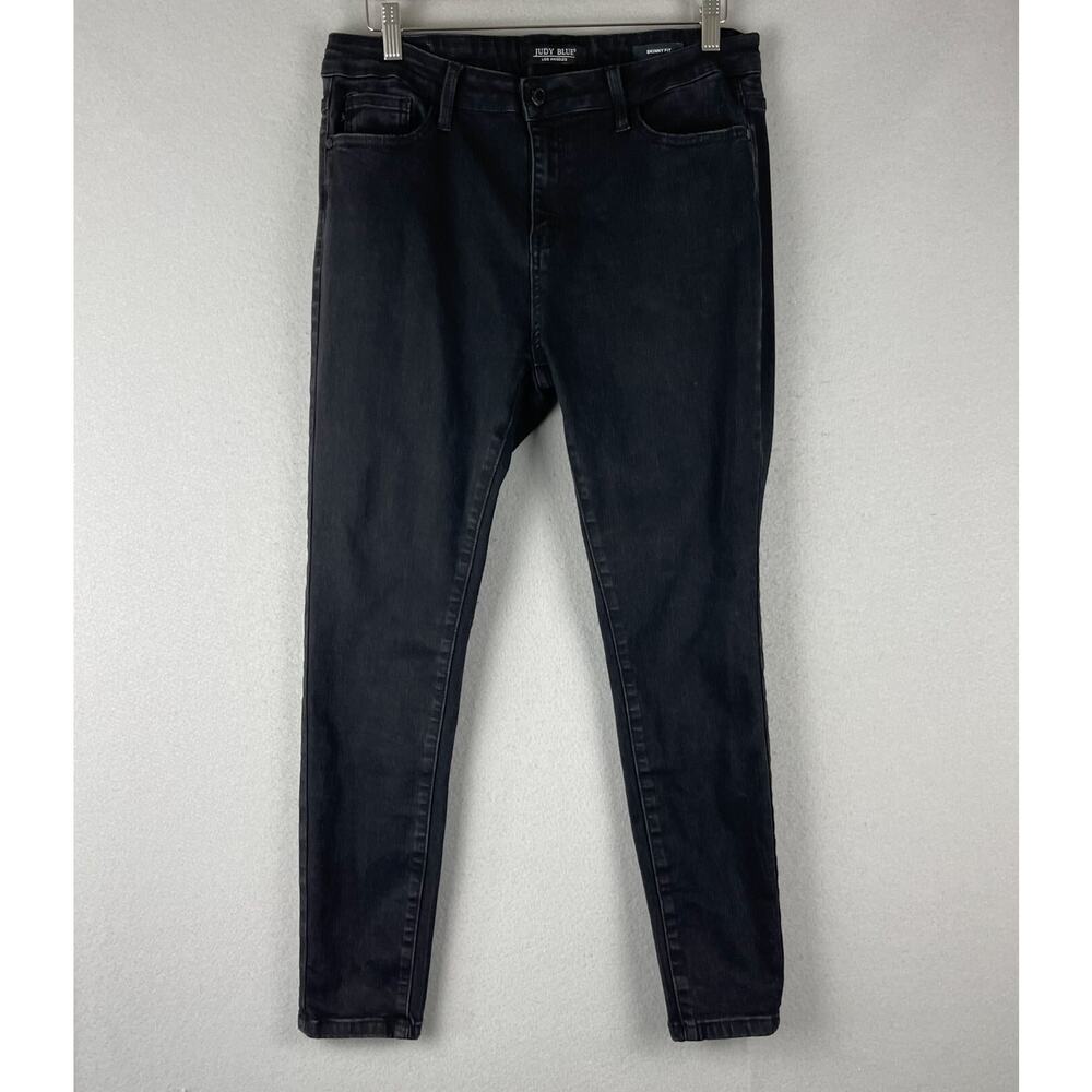 Judy Blue Jeans Womens 15/32 Black Skinny Fit Cropped Stretch Medium Rise Casual